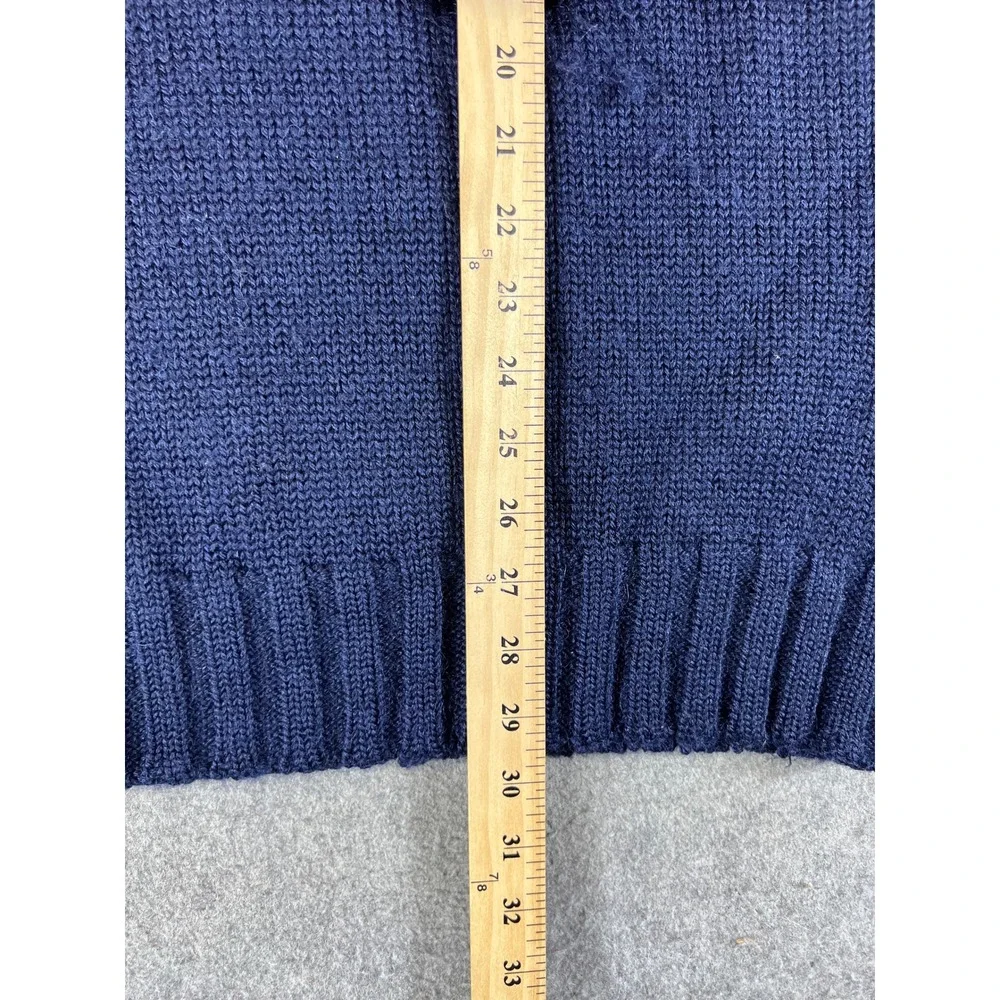 WoolOvers Sweater Mens Large Blue British Wool Chunky Knit Pullover Minimalist